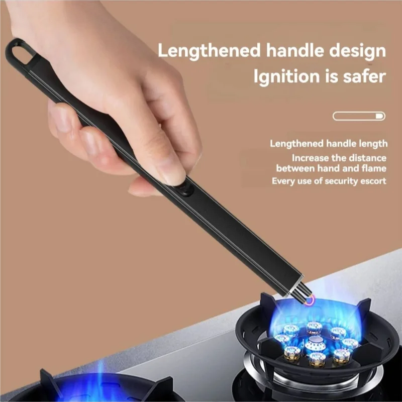 Custom USB Rechargeable Electronic Lighter Windproof Kitchen & Outdoor BBQ Gas Stove Igniter Sublimation Pulse Candle Gift