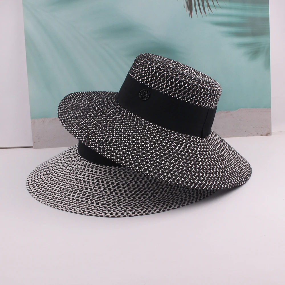 Custom Logo Summer Top Hats with Large Wide Brim Wholesale New Design Floppy Beach Straw Sun Hat Fashion Strohhut Sunhat