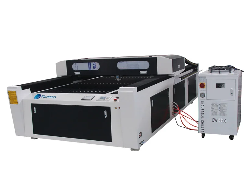 Dual use CO2 laser cutting machine for sheet metal and wood
