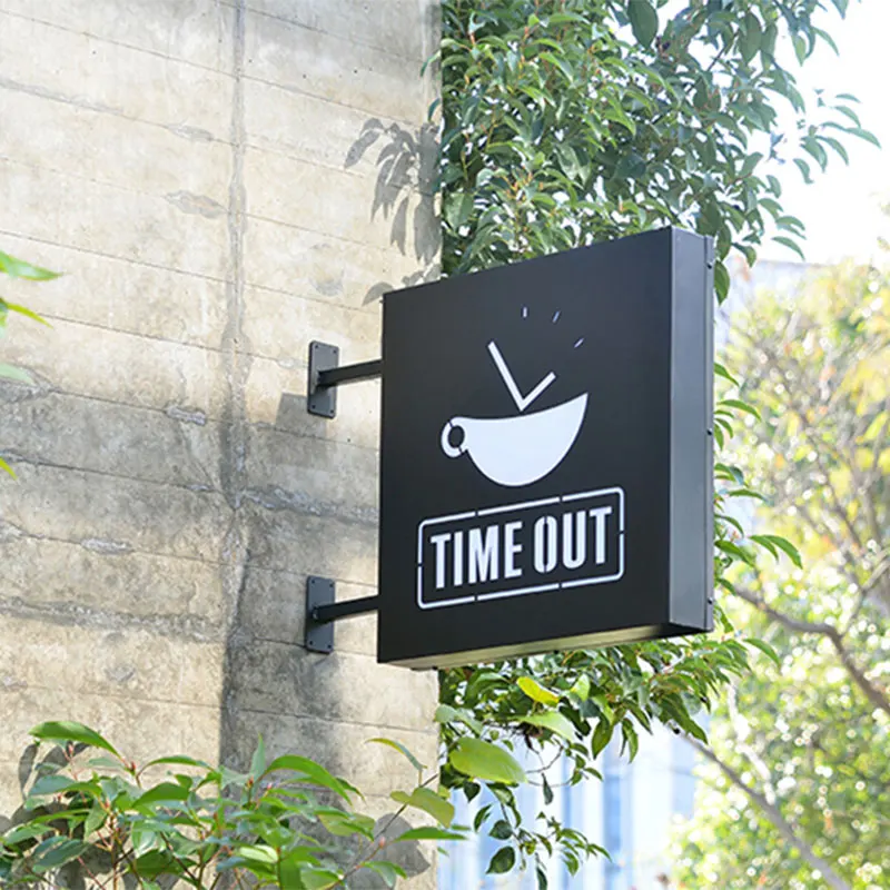 Factory outlet Custom Metal Double Sided Projecting Channel Led Light Box Letters Storefront Signs Blade Sign Outdoor Signage