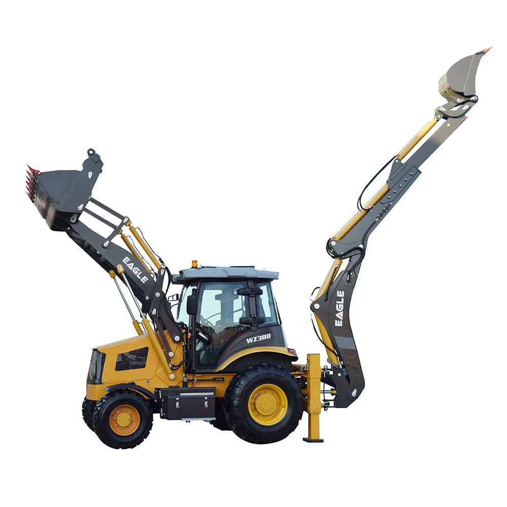 WZ388 Articulated Small Mini Tractor Backhoe Loader 4x4 Mini Backhoe Loader With Ac