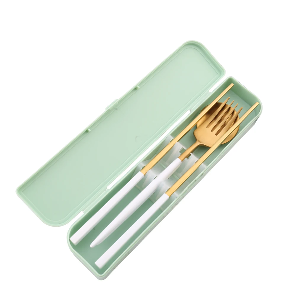 Portable travel cutlery set stainless steel Knife fork spoon chopsticks cutlery set