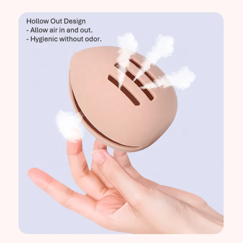 High Quality Silicone Makeup Sponge Blender Case Stand Container Food Grade Waterproof for Makeup Sponges Sponge Holder