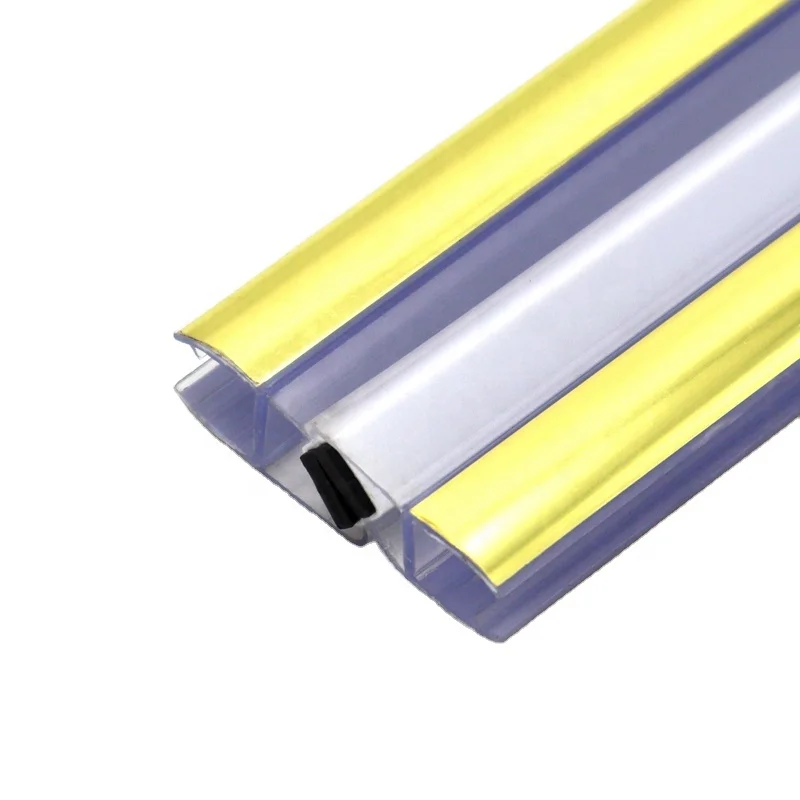 Golden plastic weather strip pvc shower seal strip Suitable for 8-12mm glass