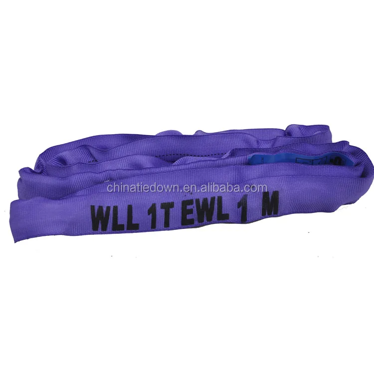High Quality 40mm*1m 1000KG Safety 8:1 Purple Round Sling With EN 1492-2+A1:2008 Round Webbing Sling