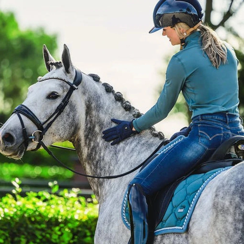 Customized Logo Women Half Zipper Design Long Sleeve Horse Riding Shirt Equestrian Tight Top