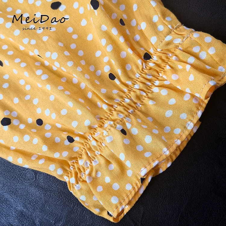 MEIDAO-140161 Yellow Printing Long Spring Dress