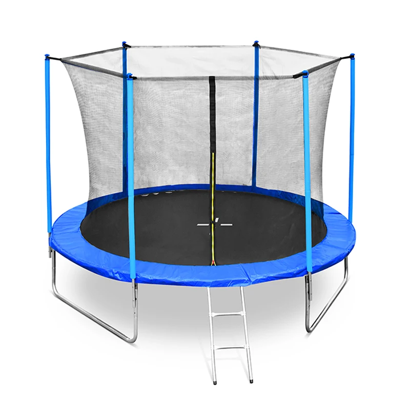 Outdoor safe elastic bed trampoline park with safety enclosure