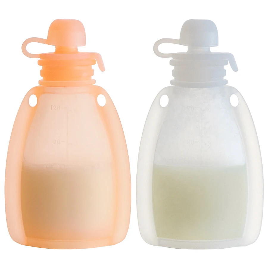 Hotsale Reusable Silicone Pouch Squeeze Refillable Make Breastfeeding Easily New Design Bpa Free Breastmilk Storage Bag