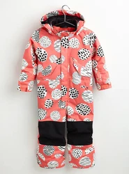 Custom Kids Windproof Waterproof Warm Snowsuit One Piece Jumpsuit Winter Snow Ski Suit Jacket