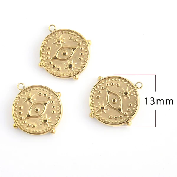 Hot Selling of All Time Fashion Accessories Handmade Stainless Steel Gilded Demon Eye Charm Pendant for Women