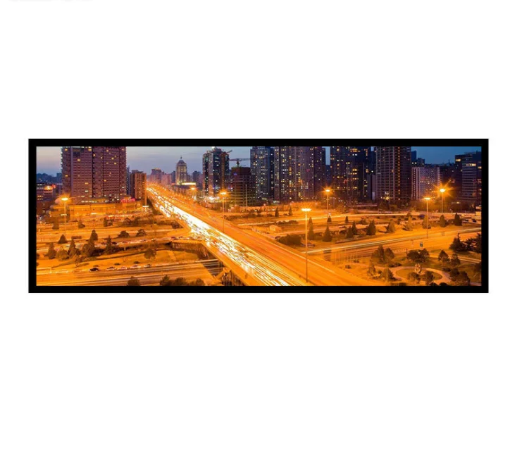 SOLO 2021 New Style 36.6 inch Edge Digital Lcd Display Stretched Android Bar LCD Advertising Locomotive Car Display Customized