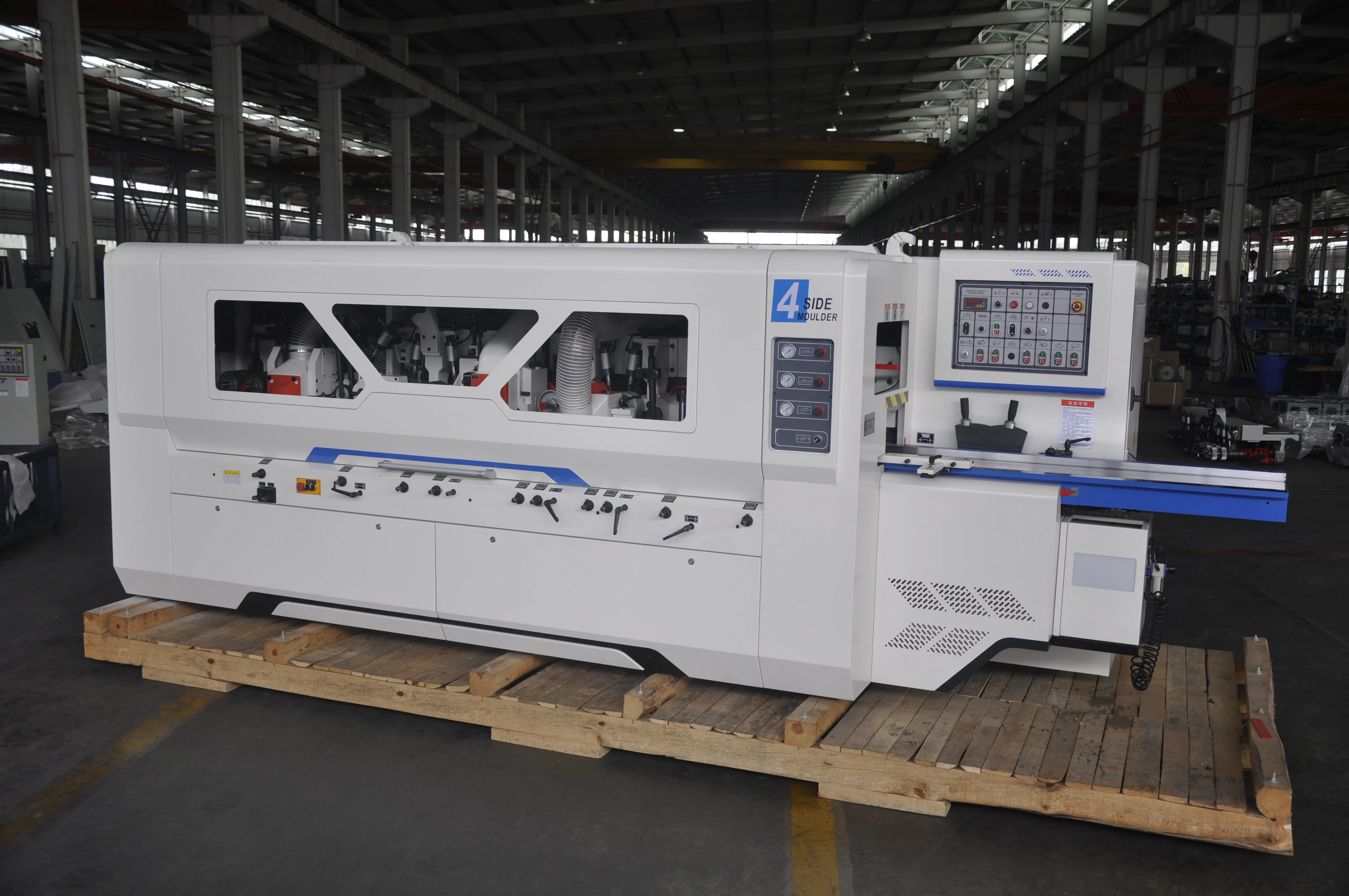 High Speed 6 Head Four Side Moulder Machinery For Wood Line Factory