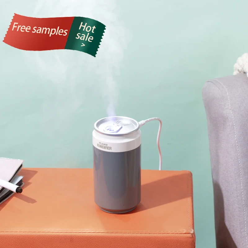 Custom logo office bedroom desktop lamp usb led light ultrasonic wet air mini diffuser humidifier with fan mist maker fogger