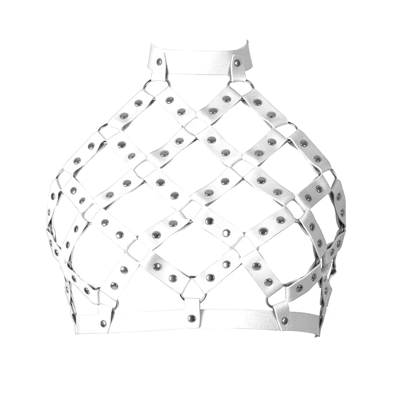 PU Leather Harness Bra Erotic Dance Wear Woman Lingerie Straps Body Lingerie Adjustable Punk Bondage TopGoth Sexy Slave Costumes