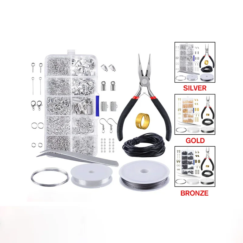 912Pcs/Box Jewelry Making Starter Kit Set for Earrings Bracelet Necklace Findings DIY Crafting Jewelry Making Supplies Kit