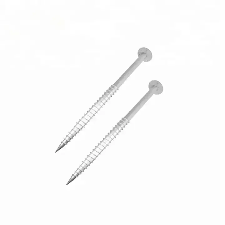 Galvanized Steel Solar Ground Anchor Screw Piles Foundation For Ground Mounting System