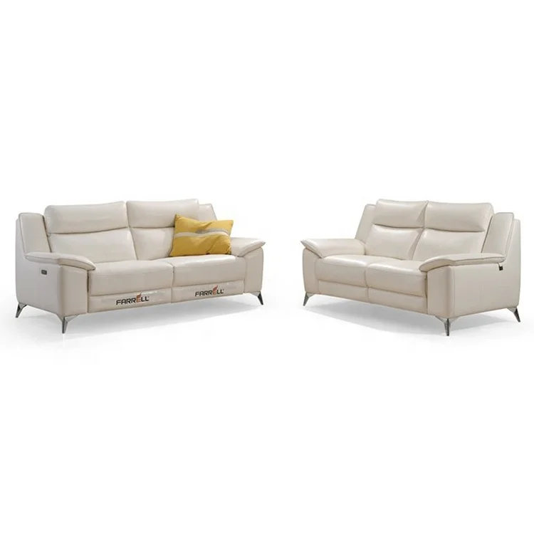 High end l shape living room furniture modern design recliner genuine leather sofas