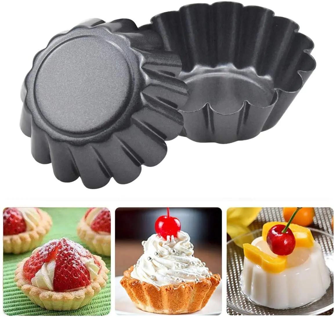 Hot Selling Mini Tart Pan for Baking Carbon Steel Baking Cupcake Cookie Cake Egg Tart Mould Fruit Pie Plate Pudding