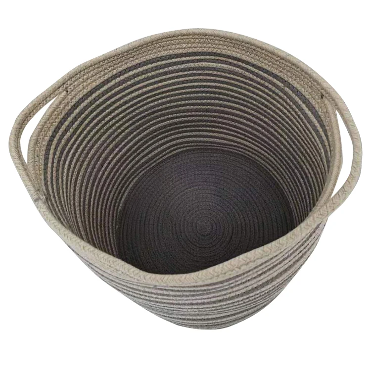 
Factory direct sale cotton woven rope basket living room kids toy storage basket 