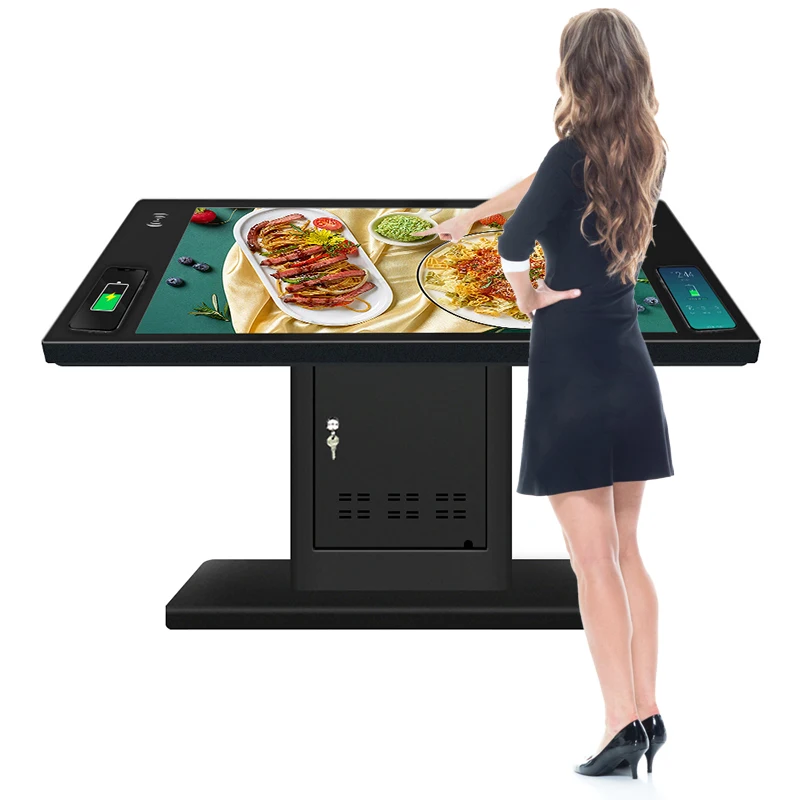 55 inch smart touch screen table interactive coffee gaming restaurant table with nfc