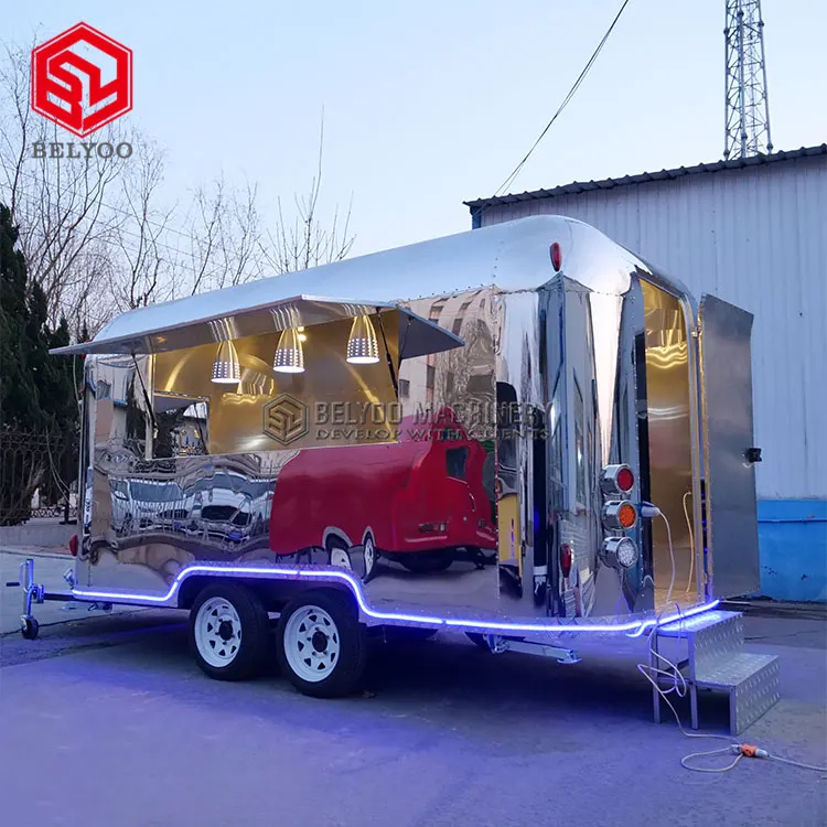  Airstream грузовик для пиццы барбекю кухни Мобильная подставка ресторана тако хот-догов пивной бар концессионный трейлер пищевых