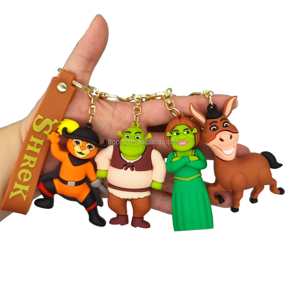 Новый дизайн Shrek мультфильм брелок 3d ПВХ резиновый кулон