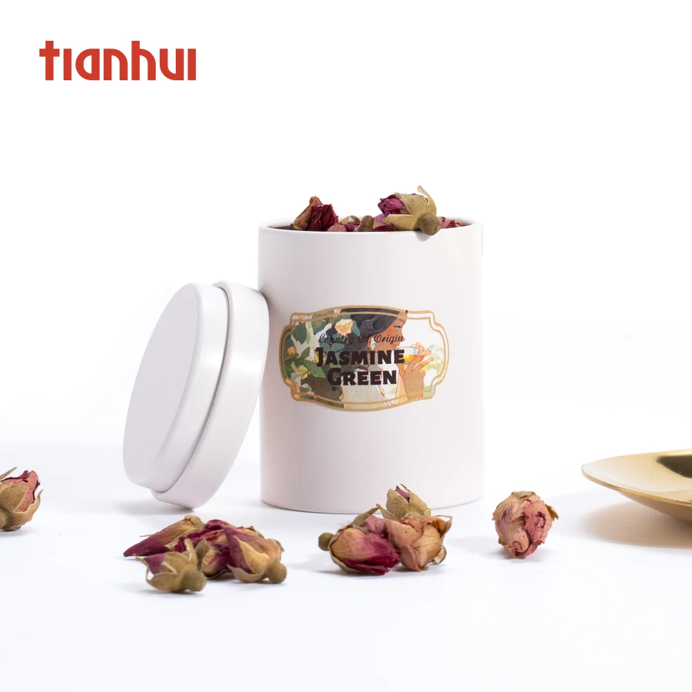 Tianhui Square Storage  Tea Packaging Flower Tea Gift Tin Metal Boxes with Six Tins Set