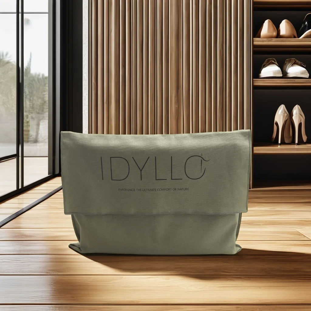 Custom Logo Printing Green Cotton Twill Envelope Pouch Clothes Shoe Packing Envelope Cotton Dust Bag