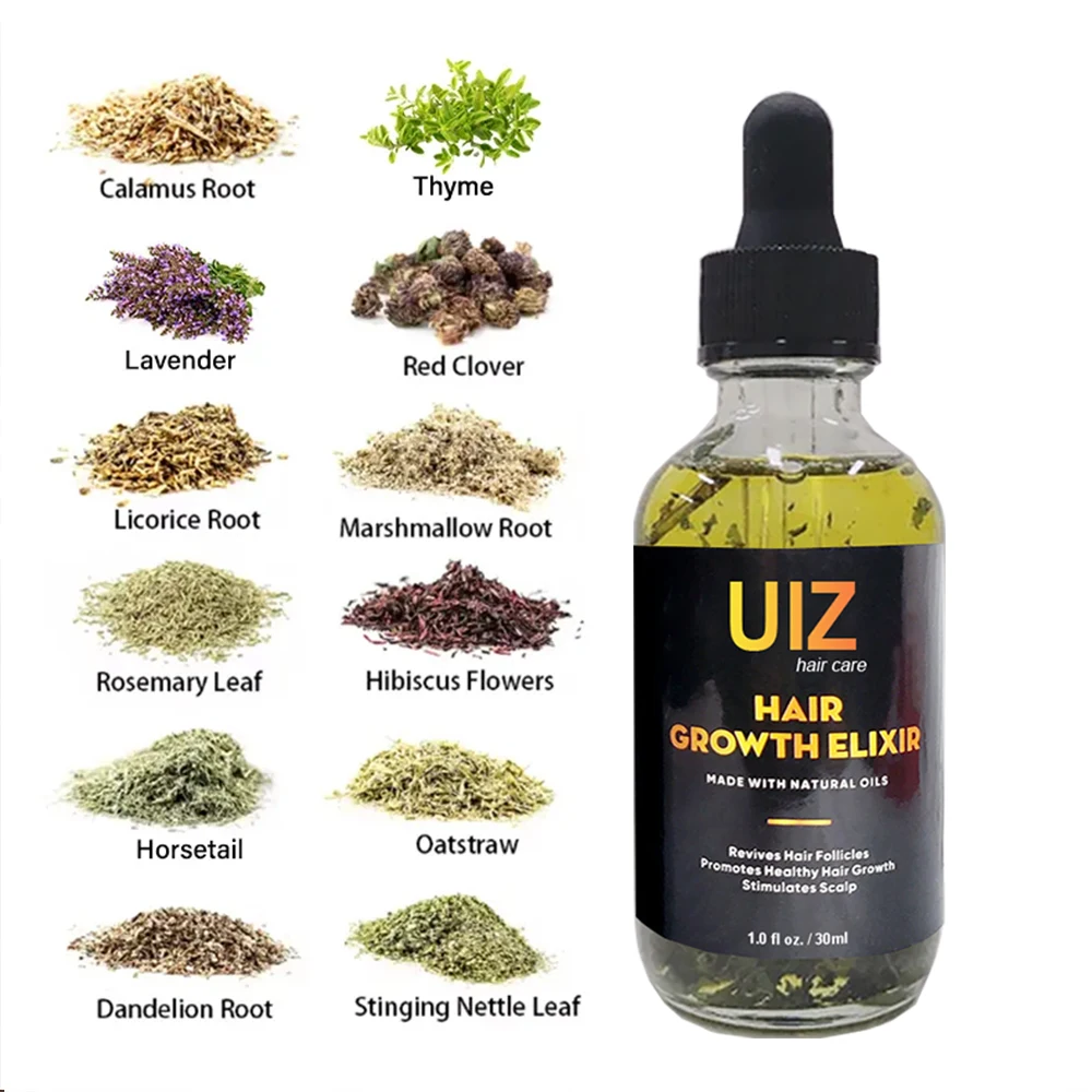 Hair Growth Serum natural essential oils and plant extracts healthy stimulate hair follicles grow Growth Hair Elixir