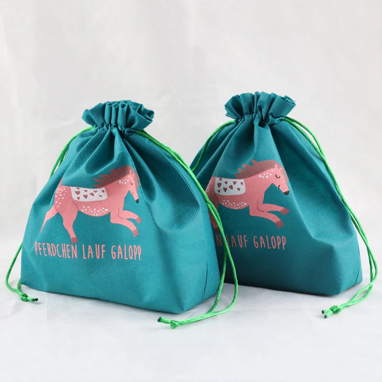 Custom design non woven drawstring shoe bag gift  pouch non woven shopping bag