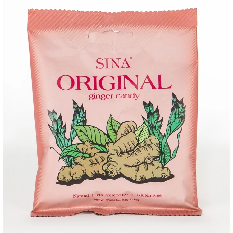 SINA 36g  Original Flavor Ginger Candy  Indonesia Soft Ginger Chew Top Brand Candy Making Factory