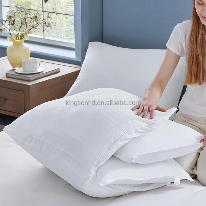 Goose Feathers Down Pillow for Sleeping Soft-Medium-Firm Adjustable Insert Bed Pillow