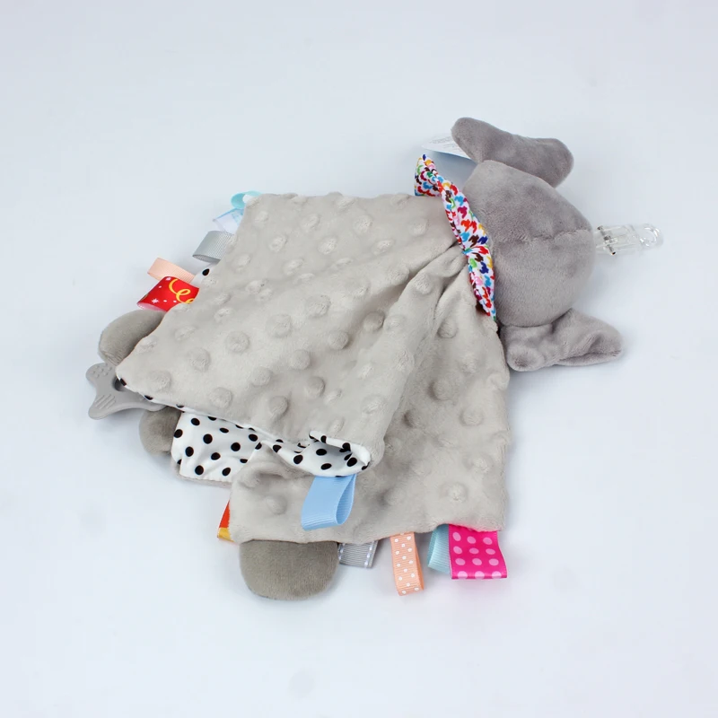 Baby soft comfort baby bed towel plush animal rattle security blanket toy D143