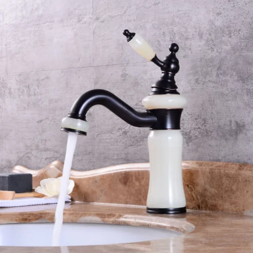 Feenice hardware sanitary ware factory brass black jade marble bathroom tapware