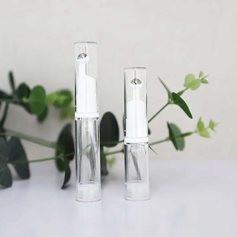 5ml/10ml/15ml Transparent Airless Vacuum Bottle with Stainless Steel Rolling Ball Portable Subpackage for Lotion
