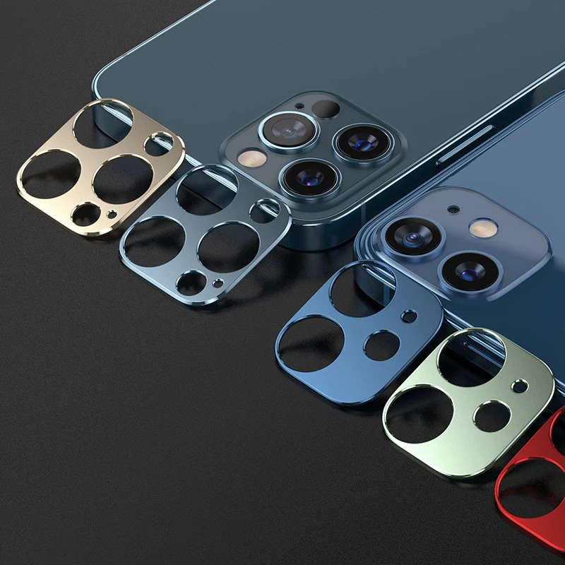1 шт Упаковка 3D синий сплав объектив камеры телефона Защитная пленка для iPhone 12