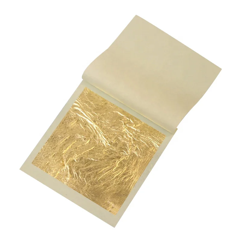 High Quality 24K Pure Genuine Edible Gold Leaf Foil Sheet Food Grade Pure Gold Leaf For Dessert Cakes