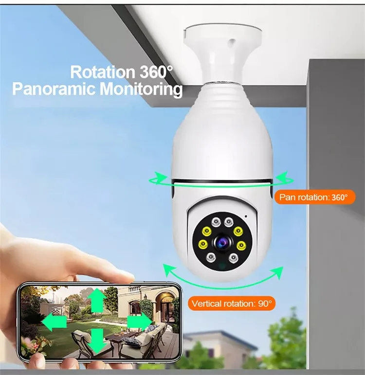 360 Degree HD 1080P CCTV Video Light Bulb E27  IP Wireless Mini Security Hidden Wifi Camera