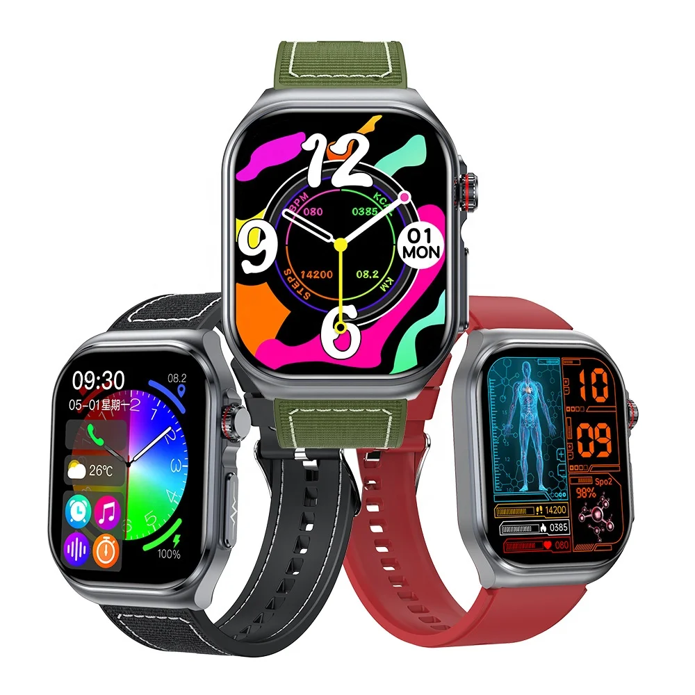 2024 New ET585 2.04 inch AMOLED Screen ECG Heart Rate health Monitor Fitness Tracker sports smart watch