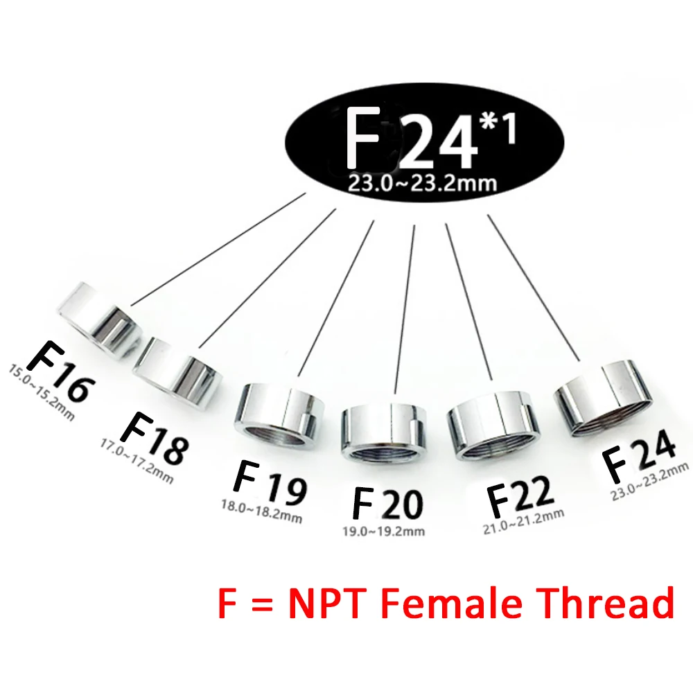 24mm NPT Female Thread Transfer to Female Thread, Tap Connector Aerator for Bathroom Kitchen Water Purifier Brass Faucet Adapter