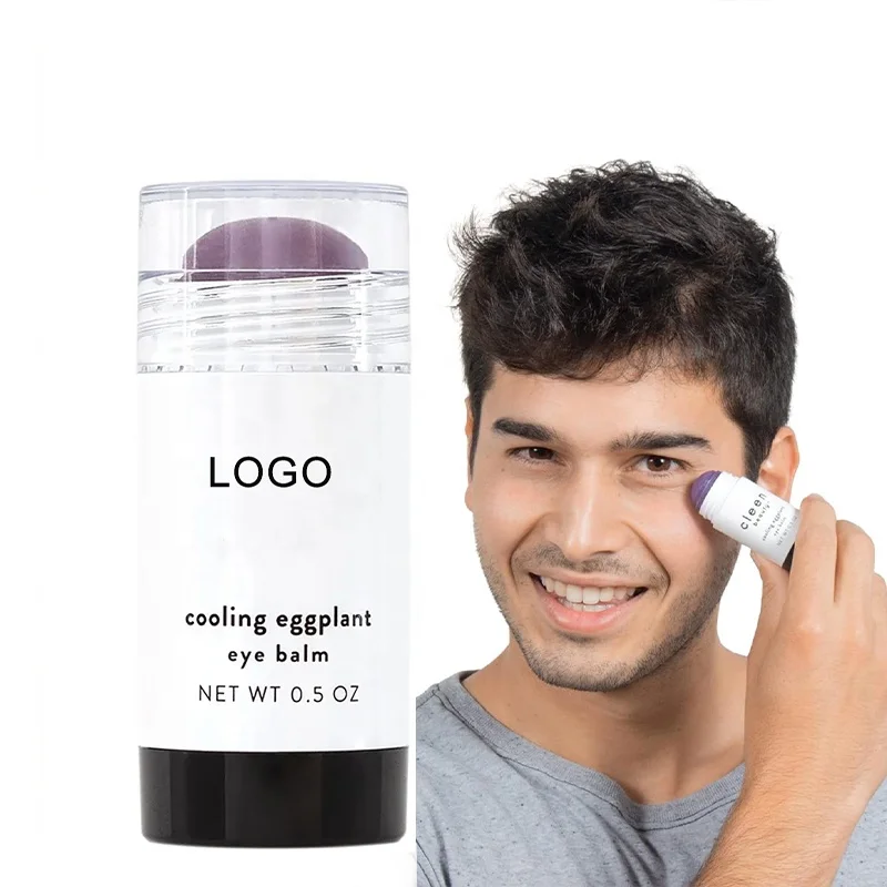 Cooling Eggplant Eye Balm Nourishing With Green Coffee Oil For Puffy Dark Circles Face Eye Serum Treatment Under Eye Stick