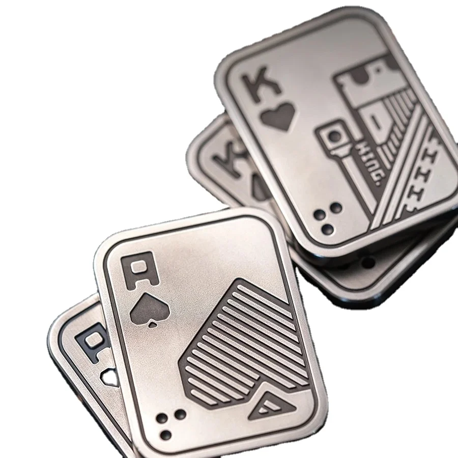 Stress Relief Toys EDC Poker Push Card edc Small Toy Fidget Spinner Decompression Metal Finger