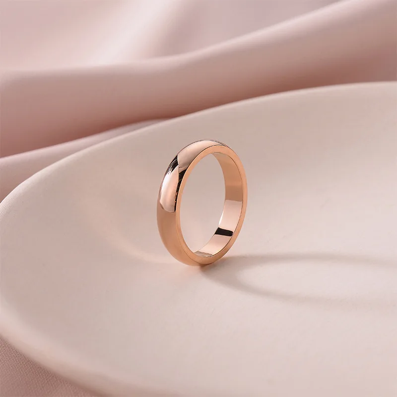 Popular promotional new fashion titanium steel silver wide ring matching ring for couples