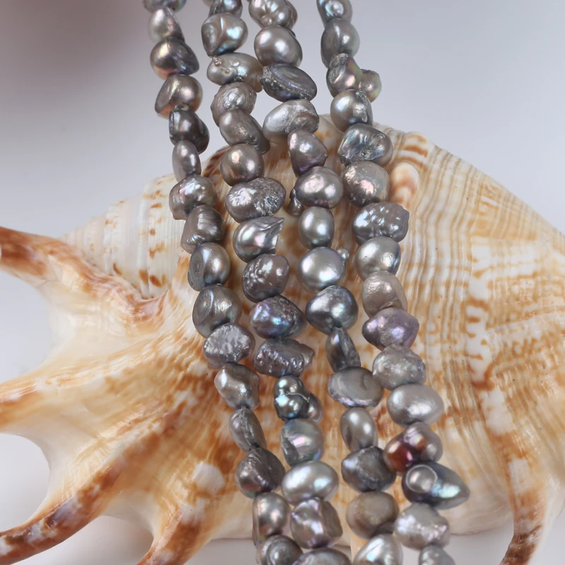 Wholesale 6-7mm Natural Gray Baroque Freshwater Pearl Beads For Jewelry Making