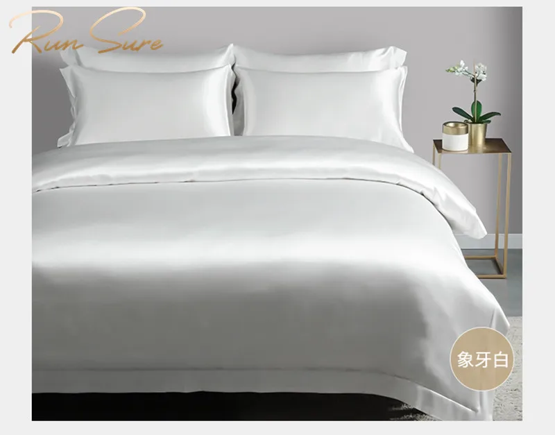 100% silk seamless red silk bed sheets pure red silk bedding set good for skin and hair