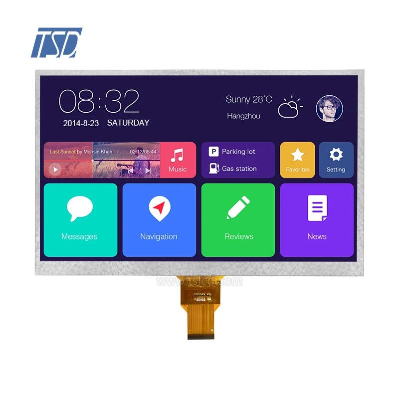 TSD 10,1 дюймов 1024*600 Lvds 500 Nits ЖК-дисплей Сенсорная панель 10,1 \