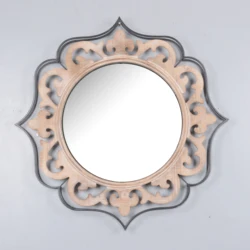 Iron mirror wall hanging isometric metal mirror retro irregular wall mirror