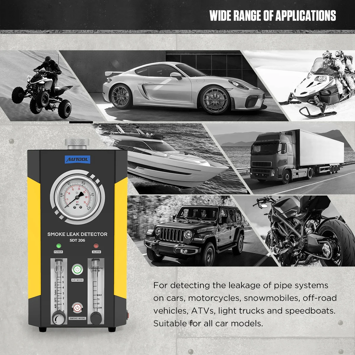 Autool Sdt-206 Auto Engine Leak Tester Leak Test Machine Stop Car Leak Oem,odm Custom Logo Manufacturer Oem / Odm Service