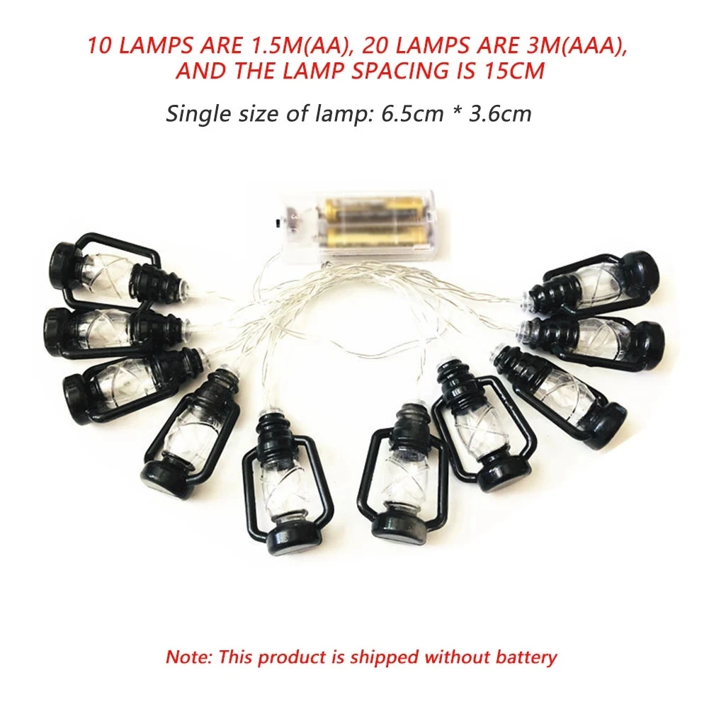 Kerosene Lamp Shape Hanging Light Eid Ramadan Festival String Lamp Pendant Light Fixtures Home Decorative Lights